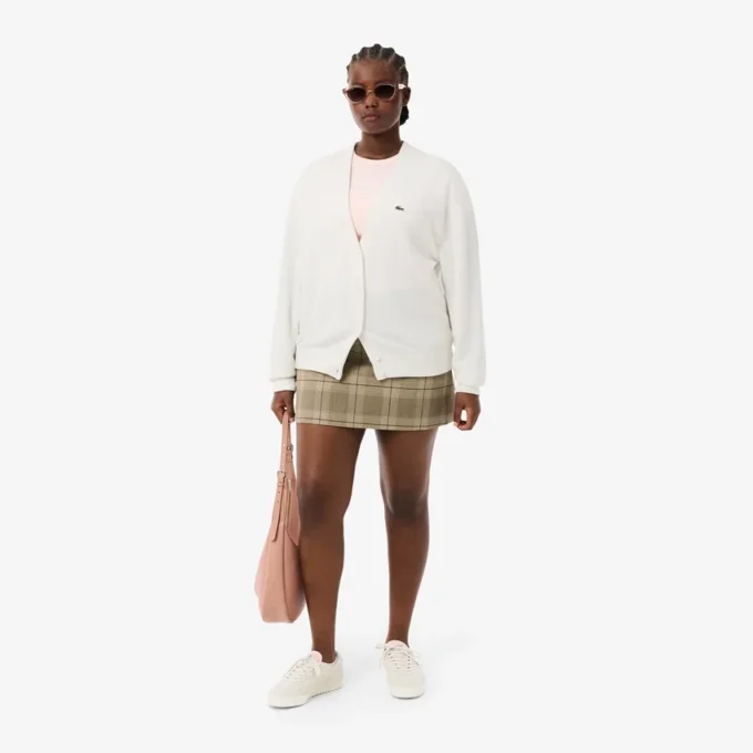 Women’s V-Neck Moss Stitch Cotton Cardigan
