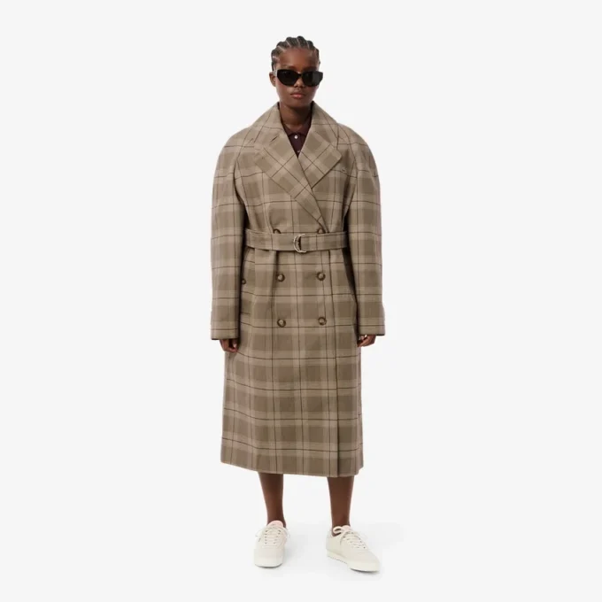 Women’s Water-Repellent Plaid Wrap Coat