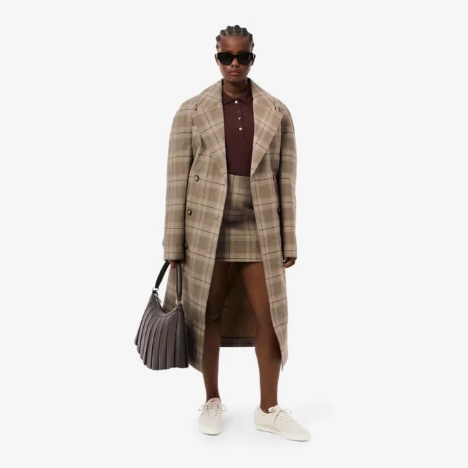 Women’s Water-Repellent Plaid Wrap Coat