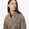 Women’s Water-Repellent Plaid Wrap Coat