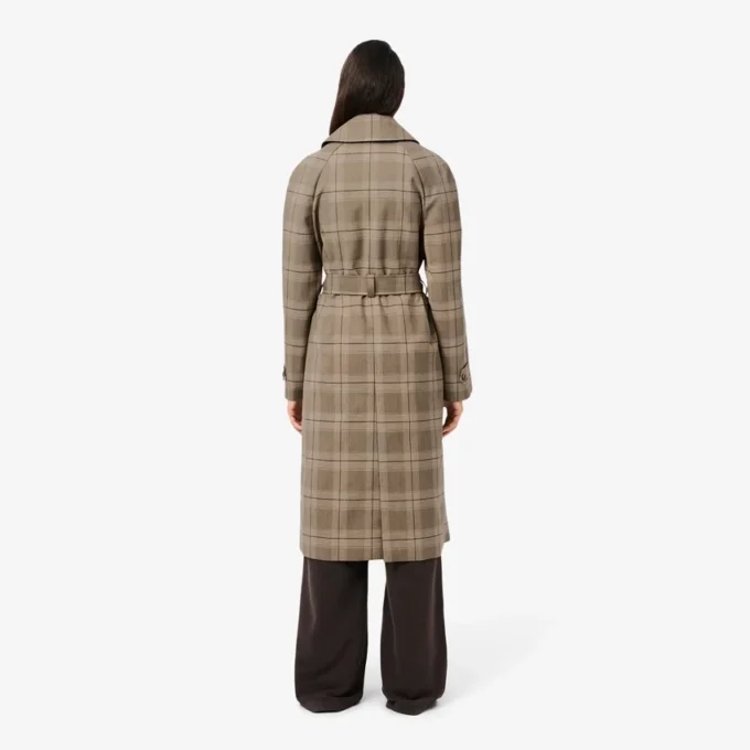 Women’s Water-Repellent Plaid Wrap Coat