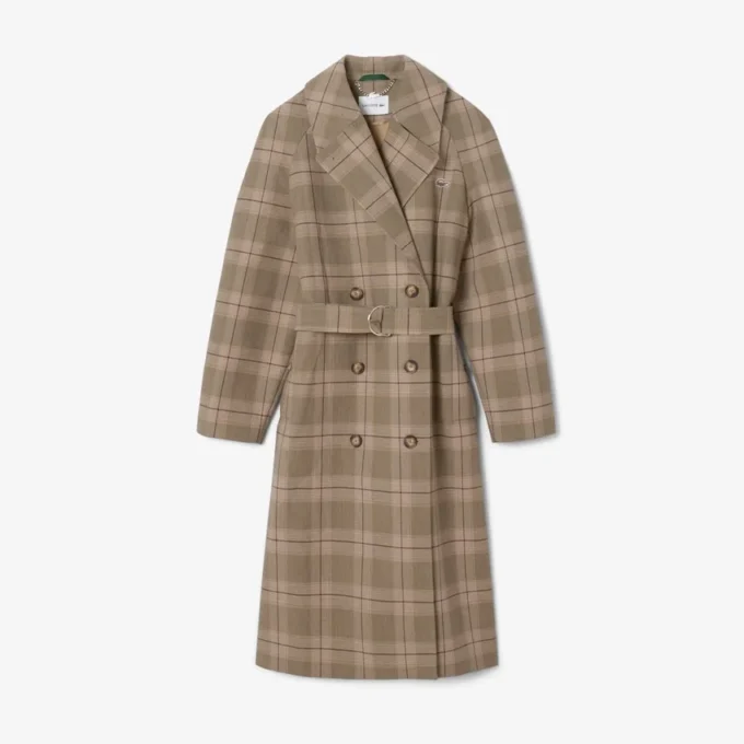 Women’s Water-Repellent Plaid Wrap Coat