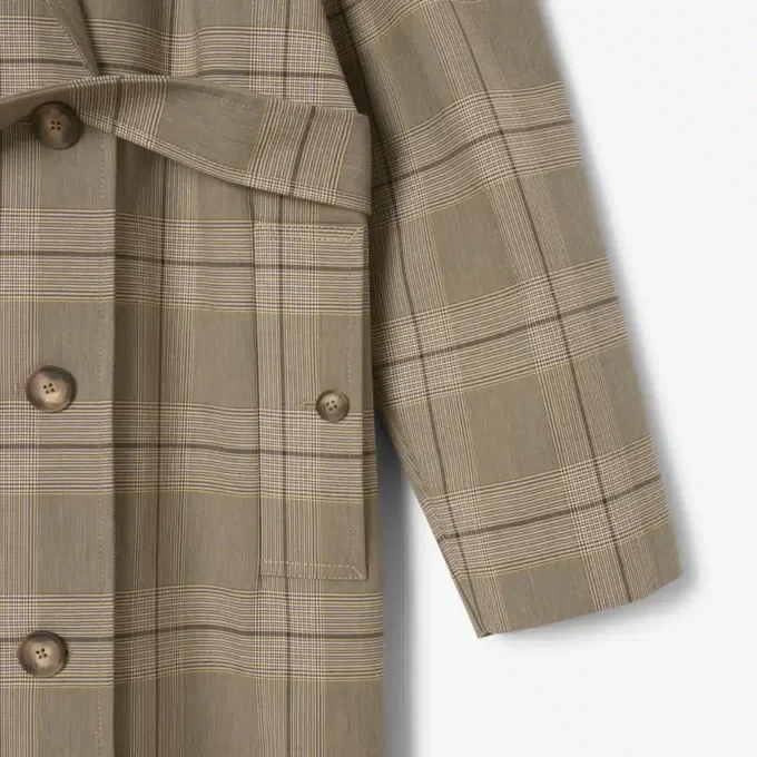 Women’s Water-Repellent Plaid Wrap Coat