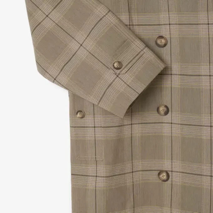 Women’s Water-Repellent Plaid Wrap Coat