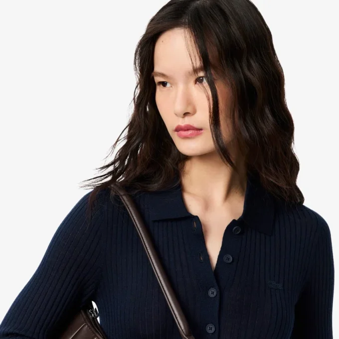 Women’s Wool Jersey Polo Collar Sweater