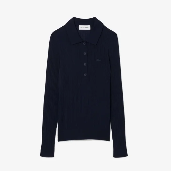 Women’s Wool Jersey Polo Collar Sweater