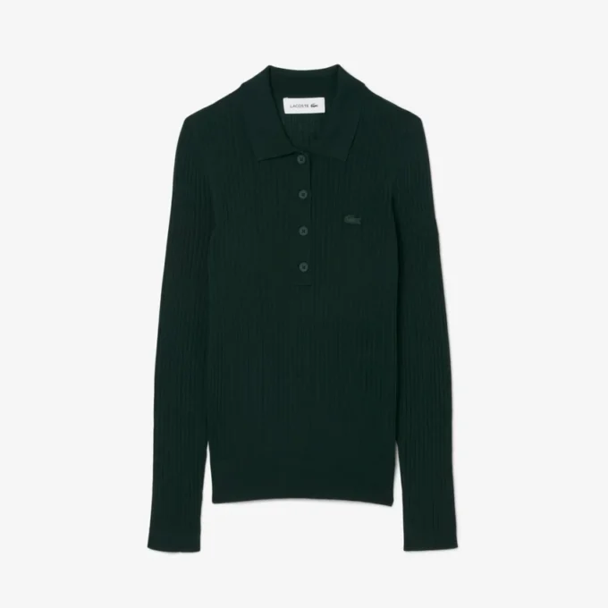 Women’s Wool Jersey Polo Collar Sweater