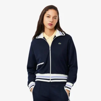 Women’s Zip-Up Stripe Accent Sweatshirt