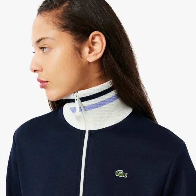 Women’s Zip-Up Stripe Accent Sweatshirt