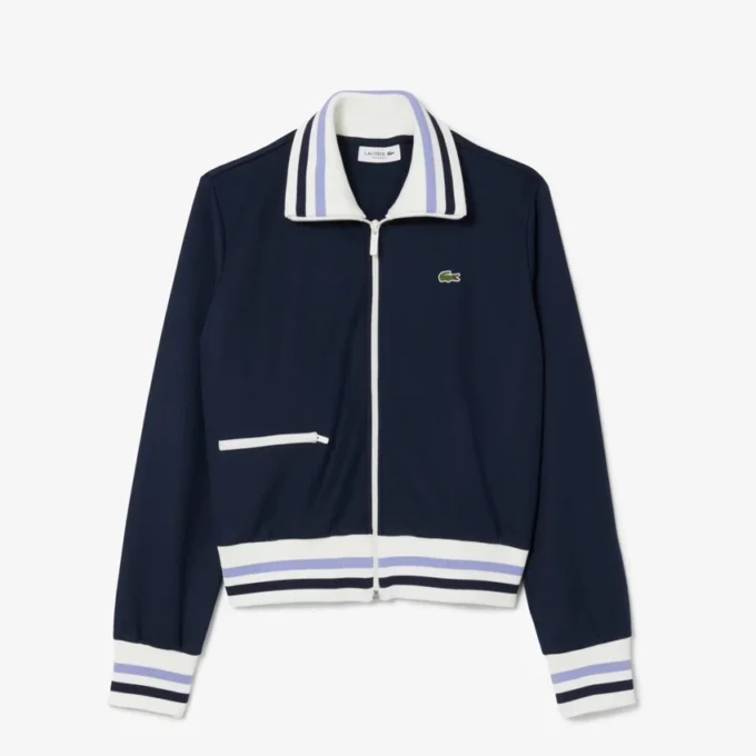 Women’s Zip-Up Stripe Accent Sweatshirt