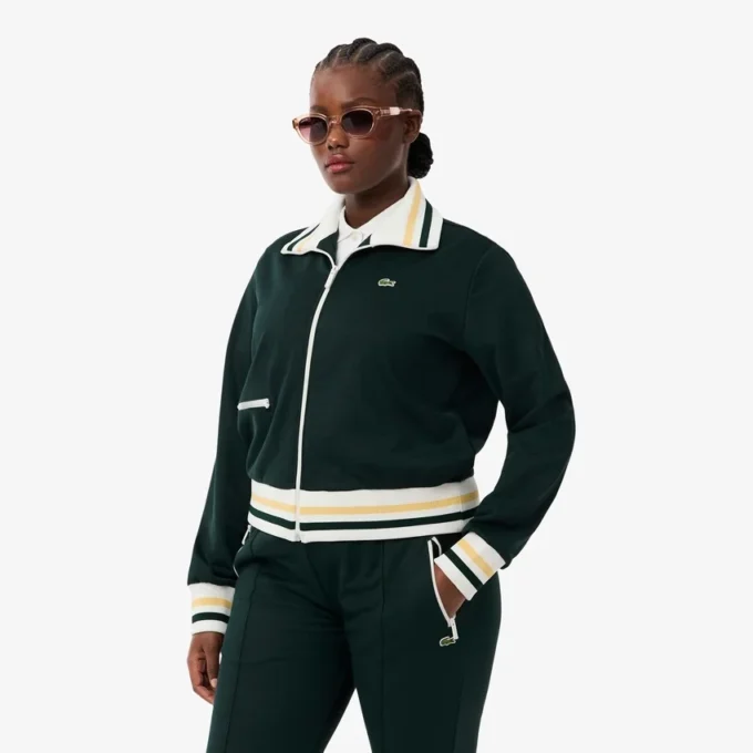 Women’s Zip-Up Stripe Accent Sweatshirt