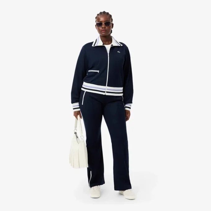 Women’s Zip-Up Stripe Accent Sweatshirt