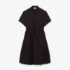 Wool Blend Pleated Polo Dress
