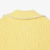 Zipped Cotton Badge Accent Sweater